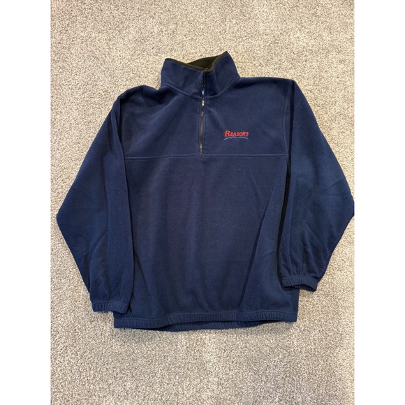 Mens Colorado Timberline Fleece Pullover Reasor's Navy Blue Quarter Zip LG - Picture 1 of 9